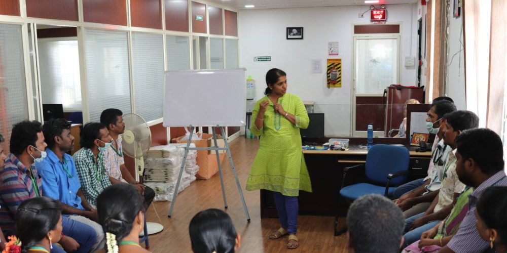 Textilprogramm in Tirupur: Einführungs-Workshop für Arbeiterinnen und Arbeiter